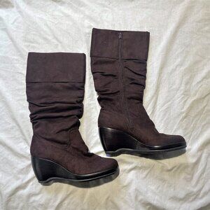 So Real So Right Womens Impulse Brown Suede Leather Side Zip Boots Size 8.5